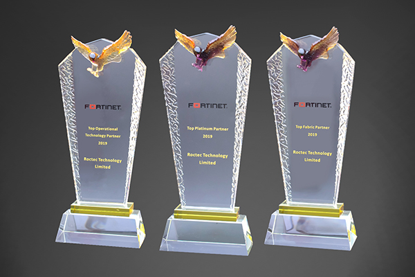 a 2019 Fortinet Top Platinum Partner Award, a 2019 Fortinet Top Operational Technology Partner Award and a 2019 Fortinet Top Fabric Partner Award for Roctec