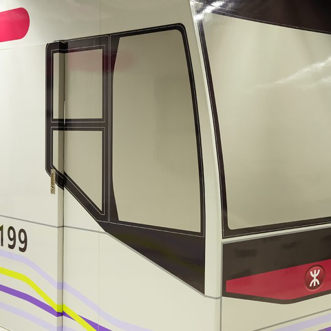 a replica of train model housing the simulators