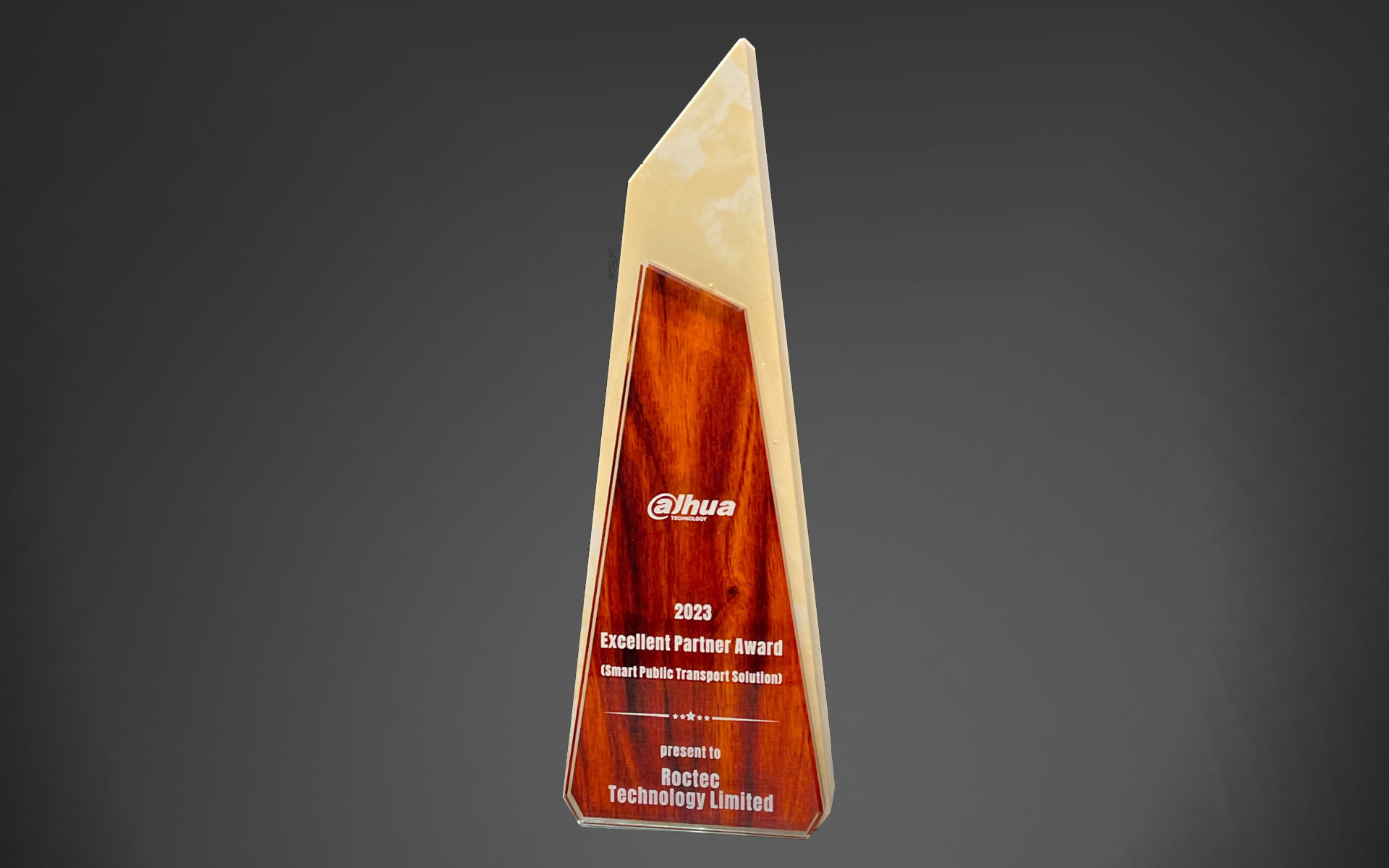 a 2023 Dahua Excellent Partner Award (Smart Public Transport Solution) for Roctec Technology Limited